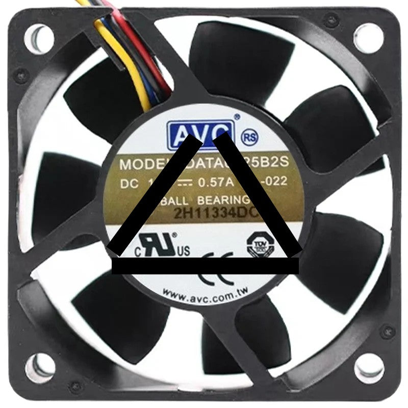 AVC DATA0625B2S DC 12V 0.57A 3 / 4 Wires Ball Bearing Cooling Fan