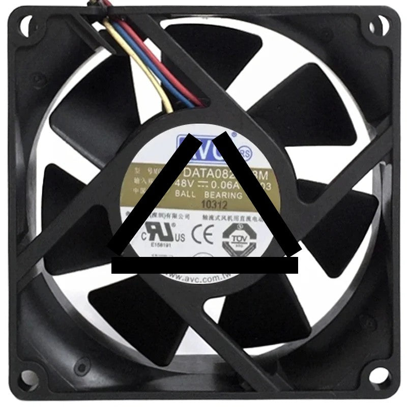 AVC DATA0825B8M DC 48V 0.06A 3 Wires Ball Bearing Cooling Fan