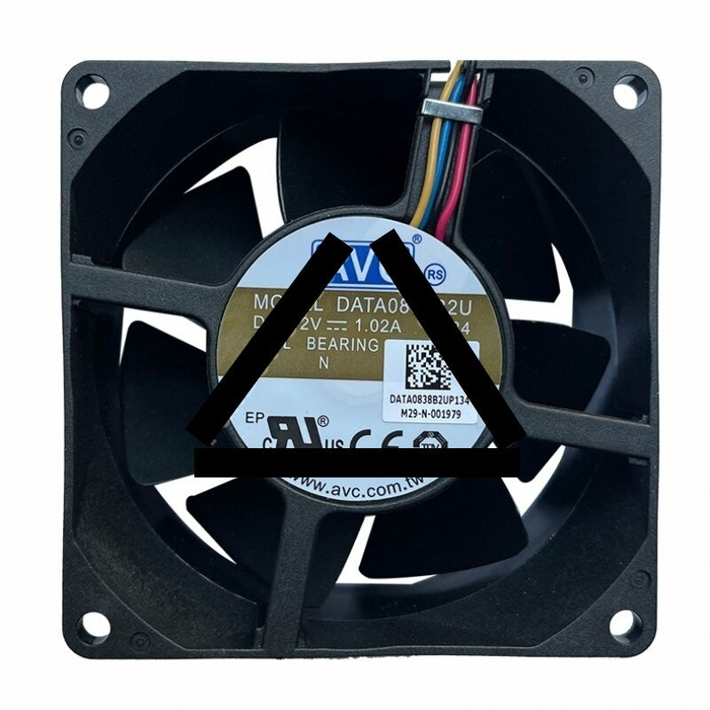 AVC DATA0838B2U P134 DC 12V 1.02A 3 Wires Axial Cooling Fan