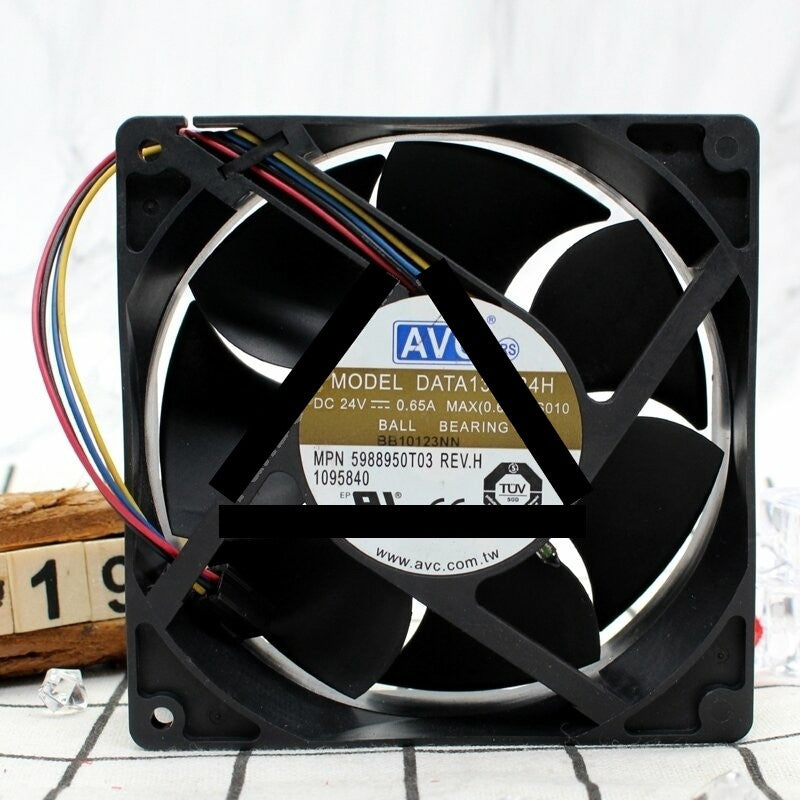AVC DATA1338B4H DC 24V 0.65A 4 Wires Axial Cooling Fan