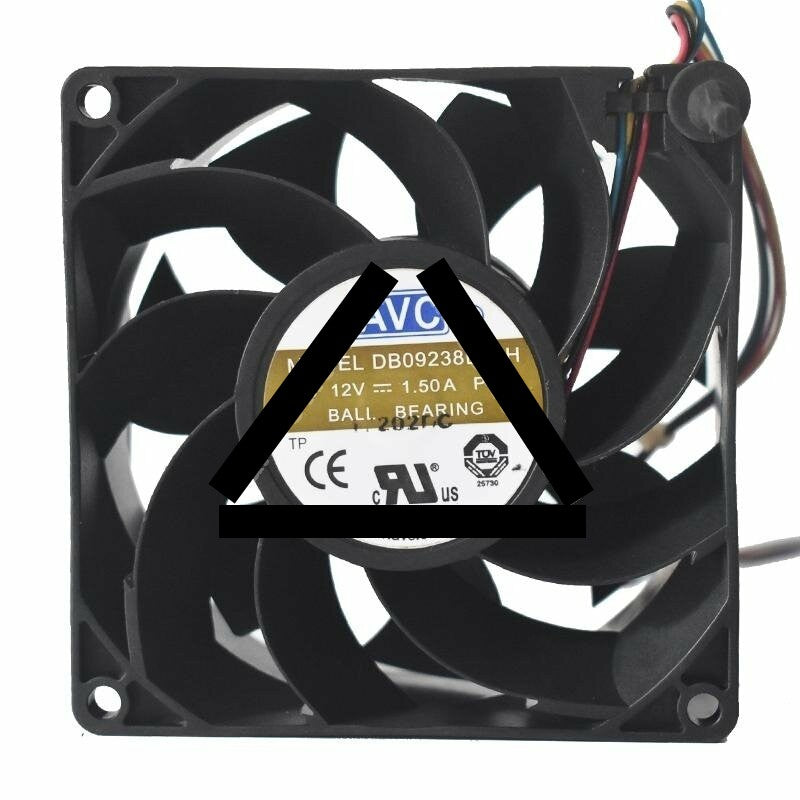 AVC DB09238B12H DC 12V 1.5A 2 Wires / 3 Wires / 4 Wires Axial Cooling Fan