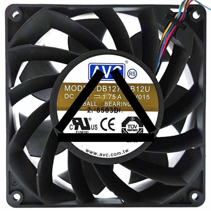 AVC DB12738B12U DC 12V 1.75A 4 Wires Ball Bearing PWM Axial Cooling Fan