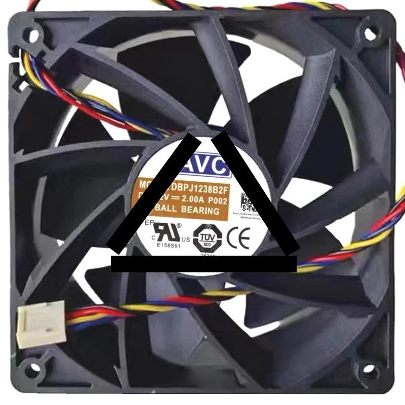 AVC DBPJ1238B2F 12V 2.00A 4 Wires Ball Bearing Cooling Fan
