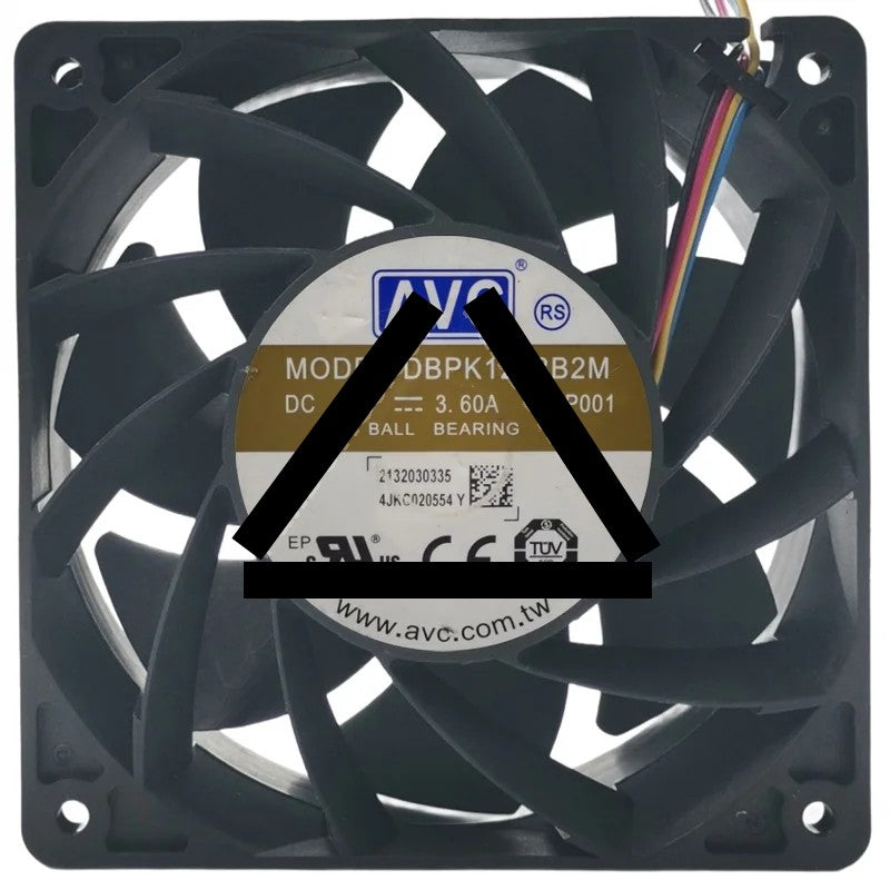 AVC DBPK1238B2M 12V 3.60A 4 Wires Ball Bearing Cooling Fan