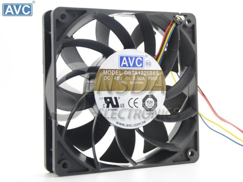 AVC DBTA1225B8S P006 120mm 12cm DC 48V 0.5A Cooling Fan Server Square Fan 120x120x25mm switch fan 4-wire