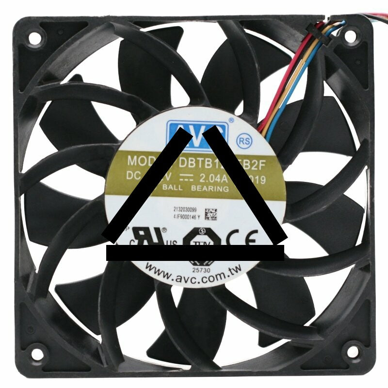 AVC DBTB1225B2F DC 12V 2.04A 12025 Axial Ball Bearing Cooling Fan
