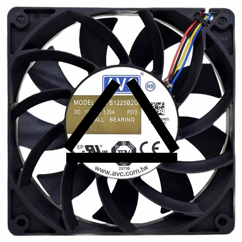 AVC DBTB1225B2G DC 12V 3.20A 4 Wires 12025 Ball Bearing PWM Axial Fan