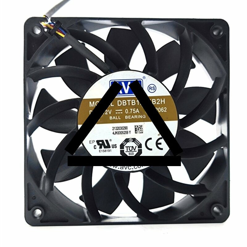 AVC DBTB1225B2H DC 12V 0.75A 12025 Axial Ball Bearing Cooling Fan