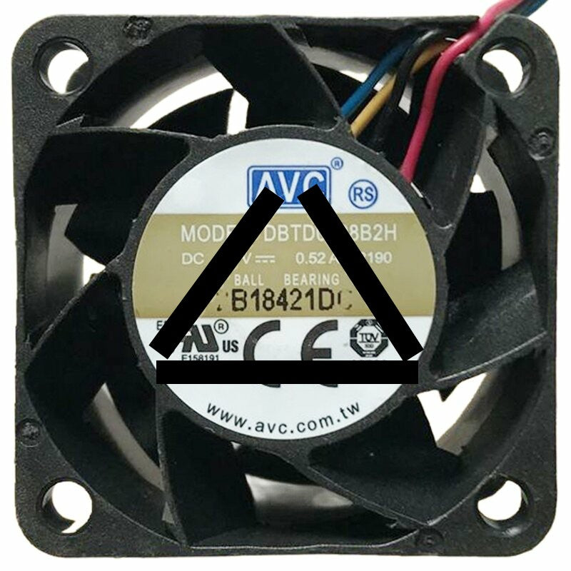 AVC DBTD0428B2H 12V 0.52A 4 Wires Ball Bearing Cooling Fan