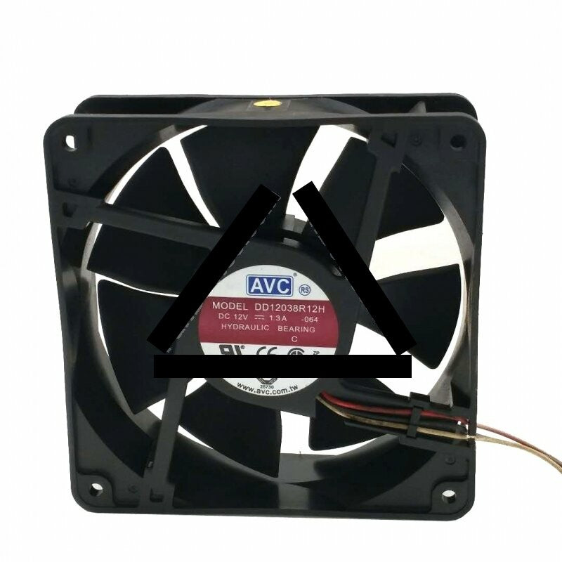 AVC DD12038R12H DC 12V 1.3A 3 Wires Axial Cooling Fan