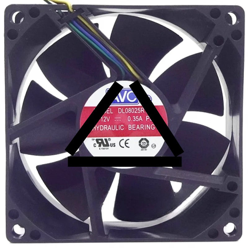 AVC DL08025R12H 12V 0.35A 4 Wires Hydraulic Bearing PWM Cooling Fan
