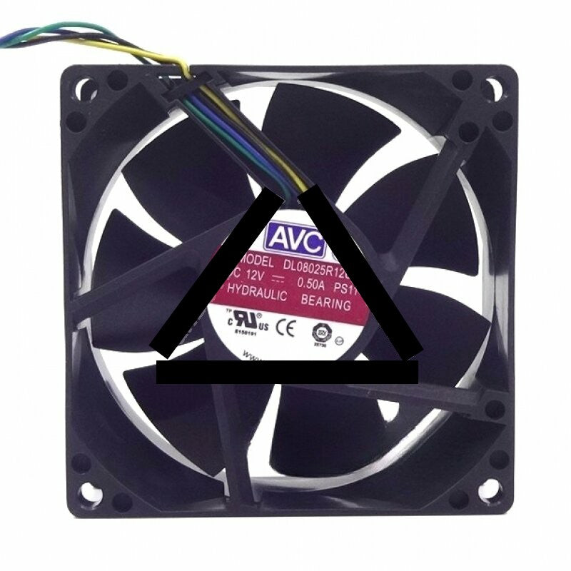 AVC DL08025R12U DC 12V 0.50A 2 Wires / 3 Wires / 4 Wires Axial Cooling Fan