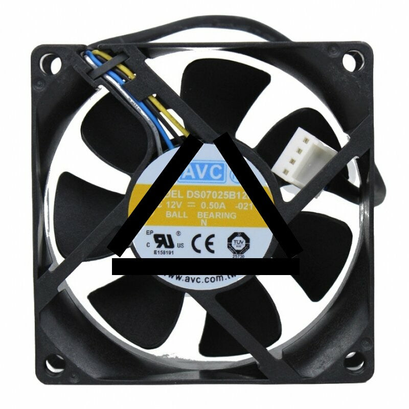 AVC DS07025B12H DC 12V 0.50A 7025 Axial Ball Bearing Cooling Fan