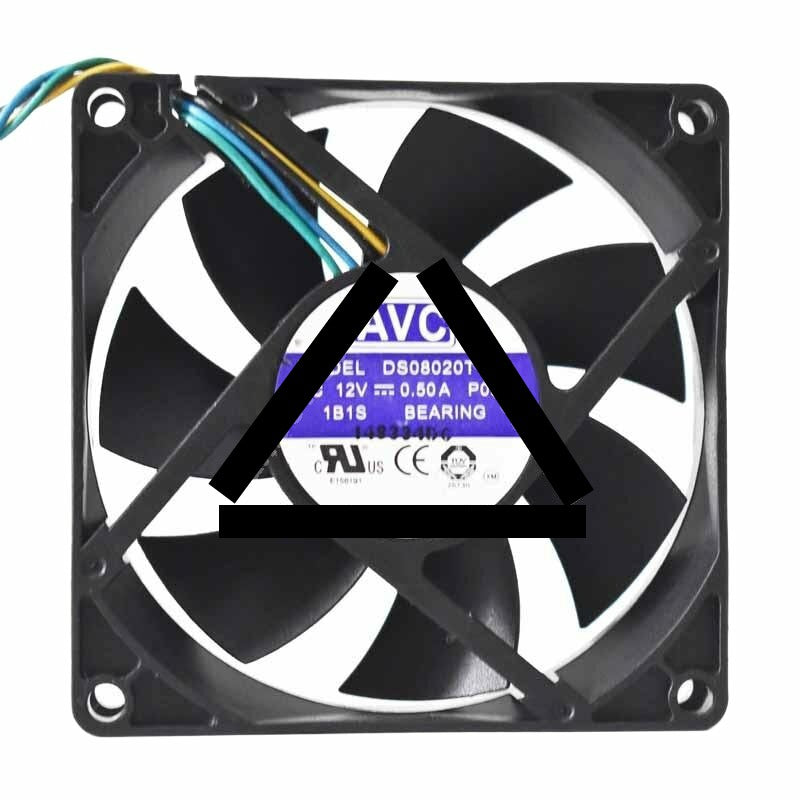 AVC DS08020T12H DC 12V 0.50A 8020 Axial Cooling Fan