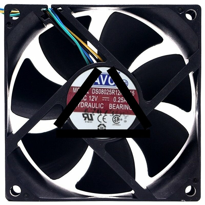 AVC DS08025R12H DC 12V 0.25A 4 Wires Hydraulic Bearing Axial Cooling Fan