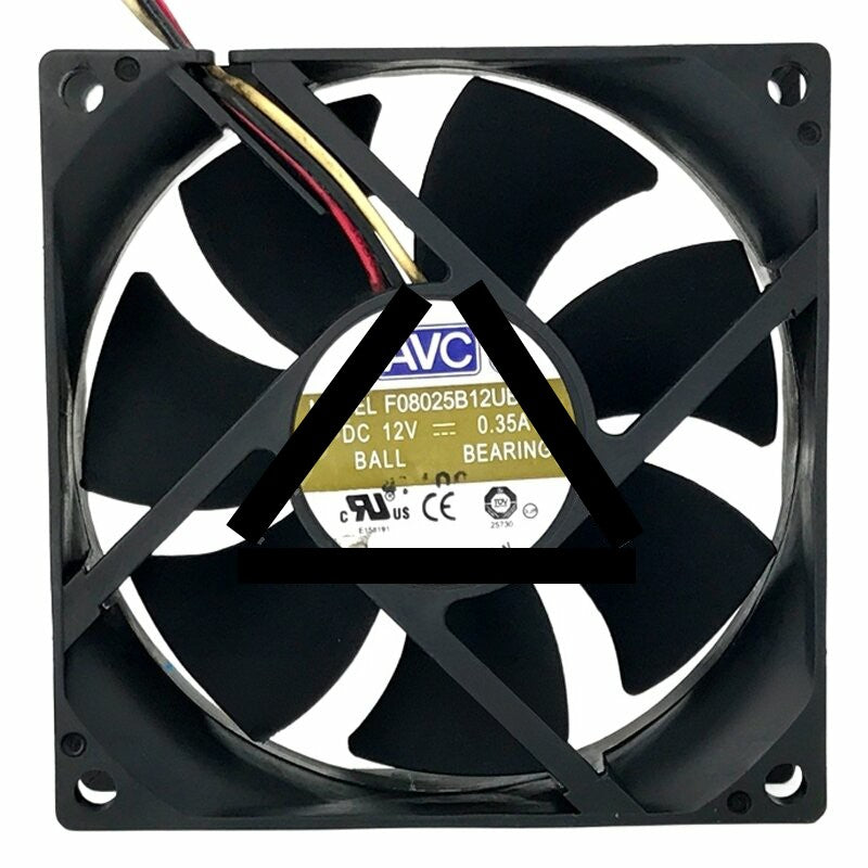 AVC F08025B12UB DC 12V 0.35A 2 Wires / 3 Wires Ball Bearing Axial Cooling Fan