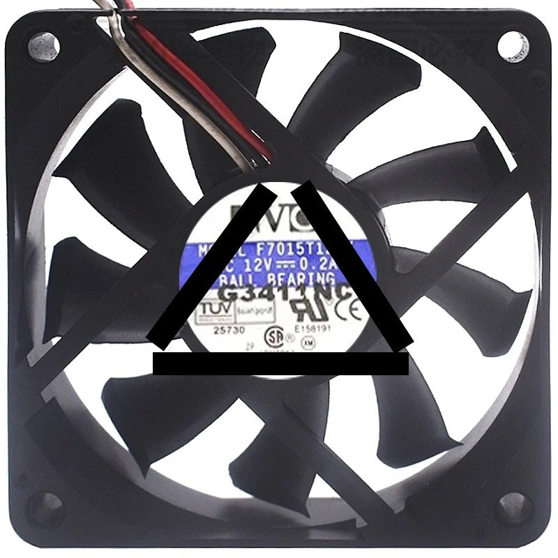 AVC F7015T12MY DC 12V 0.2A 3 Wires Ball Bearing Axial Cooling Fan