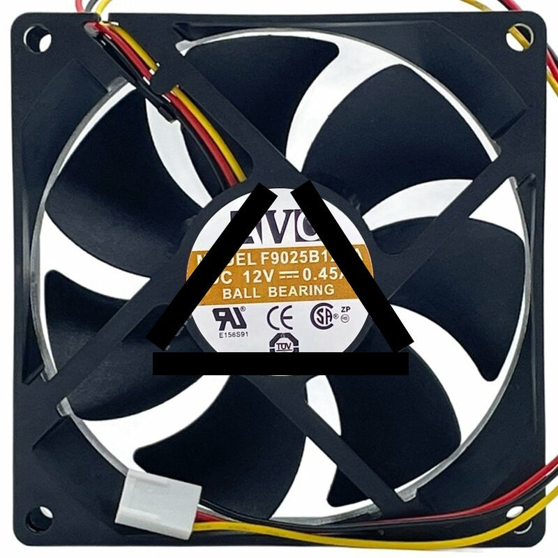 AVC F9025B12UA DC 12V 0.45A 3 Wires Ball Bearing Axial Cooling Fan