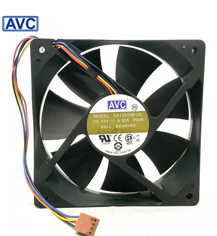 AVC Original DA12025B12L P005 12V 0.3A 12cm 12025 pin PWM fan cooling fan 10pcs/lot