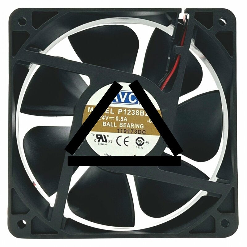 AVC P1238B24H DC 24V 0.5A 2 Wires Ball Bearing Axial Cooling Fan
