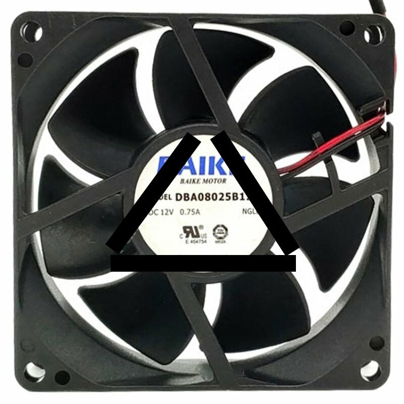 BAIKE DBA08025B12U DC 12V 0.75A 2 Wires 8025 Axial Cooling Fan
