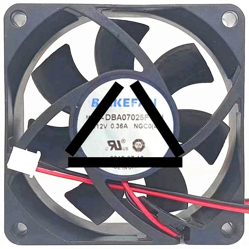 BAIKEFAN DBA07025F12H DC 12V 0.36A 2 Wires Axial Cooling Fan