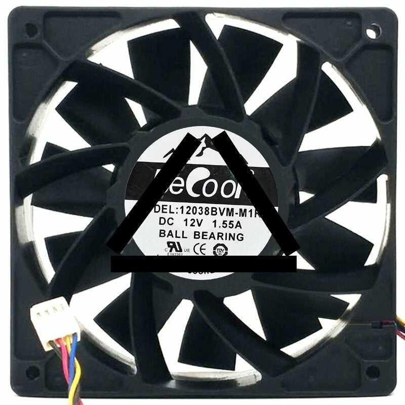 BeCool 12038BVM-M1R DC 12V 1.55A 4 Wires Ball Bearing PWM Axial Fan