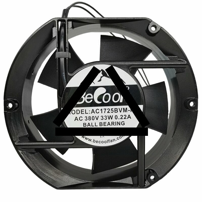 BeCool AC1725BVM-NC AC 380V 0.22A 33W 2 Wires Ball Bearing Axial Fan