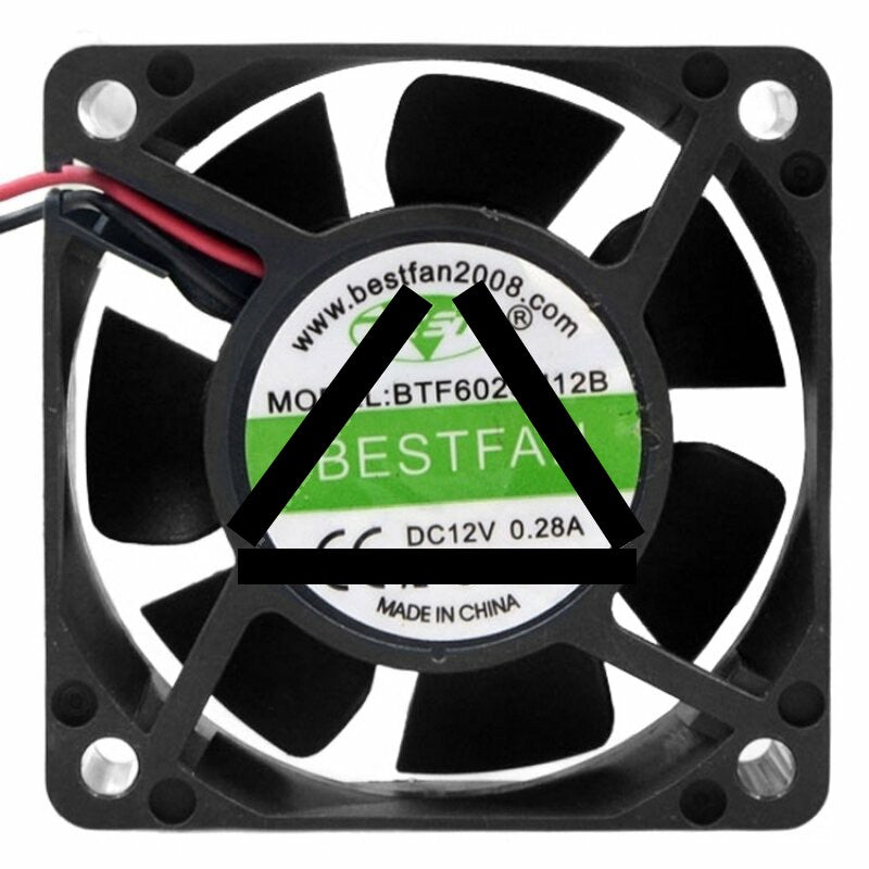 BESTFAN BTF6025H12B DC 12V 0.28A 2 Wires Axial Cooling Fan