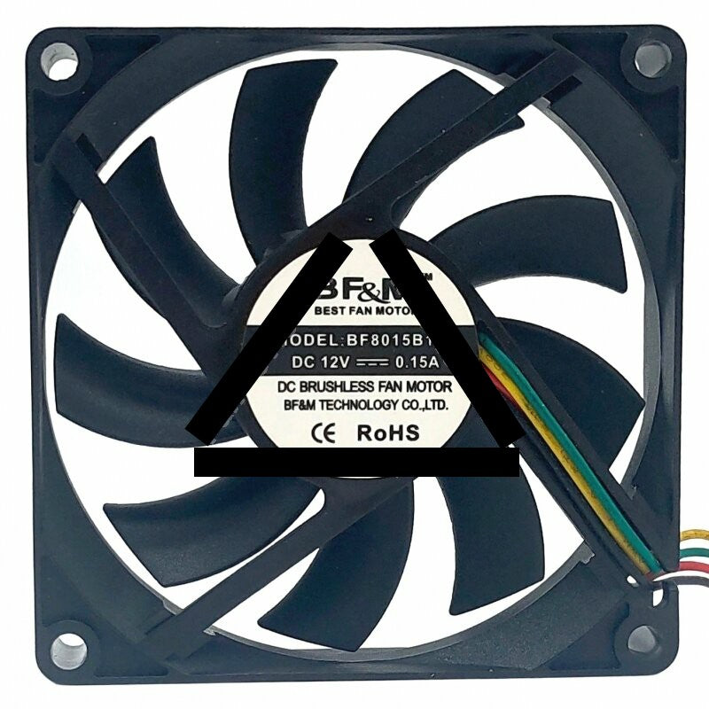 BF&amp;M BF8015B12M DC 12V 0.15A 2 Wires / 3 Wires Brushless Axial Cooling Fan