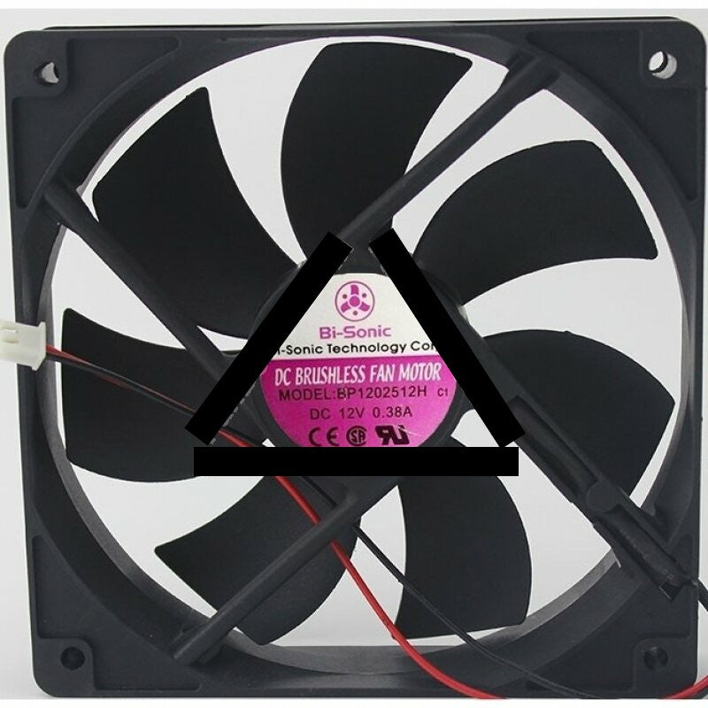 Bi-Sonic BP1202512H DC 12V 0.38A 2 Wires Axial Cooling Fan