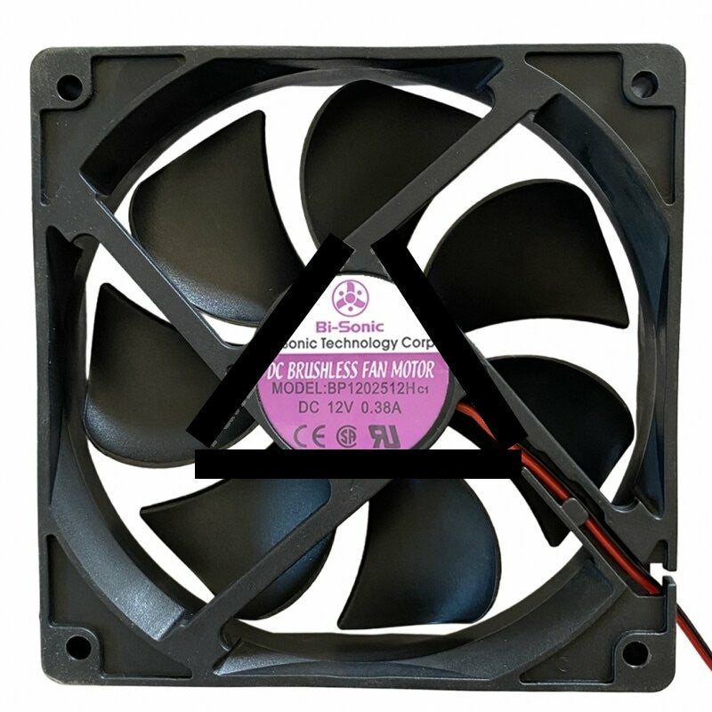 Bi-Sonic BP1202512HC1 DC 12V 0.38A 2 Wires Brushless Axial Cooling Fan