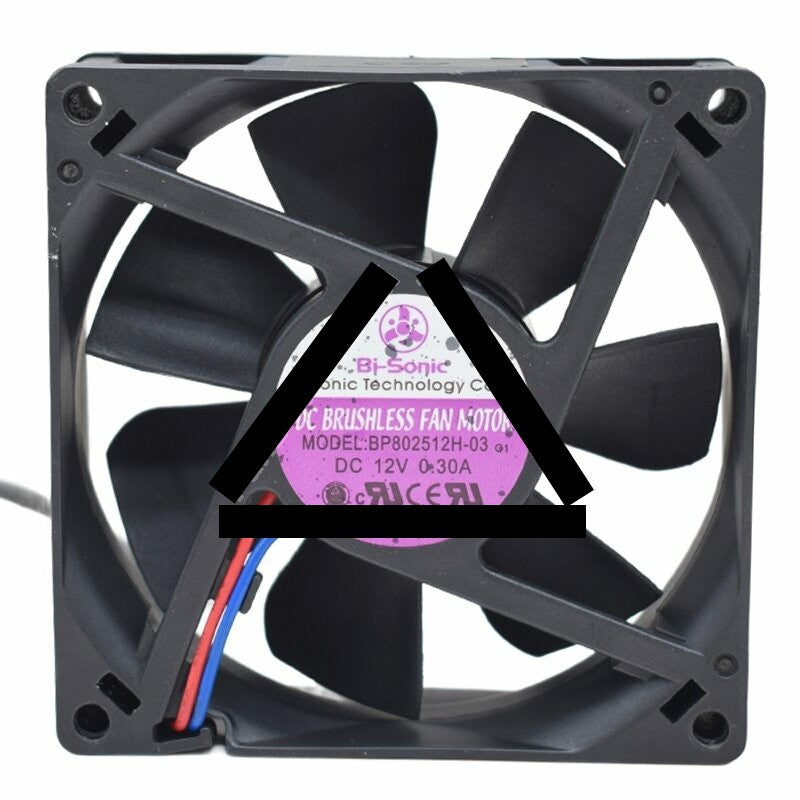 Bi-Sonic BP802512H-03 DC 12V 0.30A 8025 Axial Brushless Cooling Fan