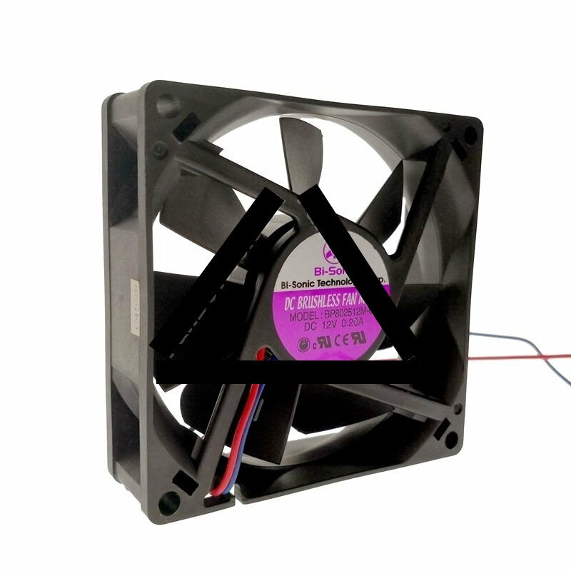 Bi-Sonic BP802512M-03 DC 12V 0.2A 2 Wires Axial Cooling Fan