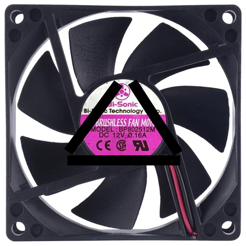 Bi-Sonic BP802512M 12V 0.16A DC Brushless 2 Wires Axial Cooling Fan