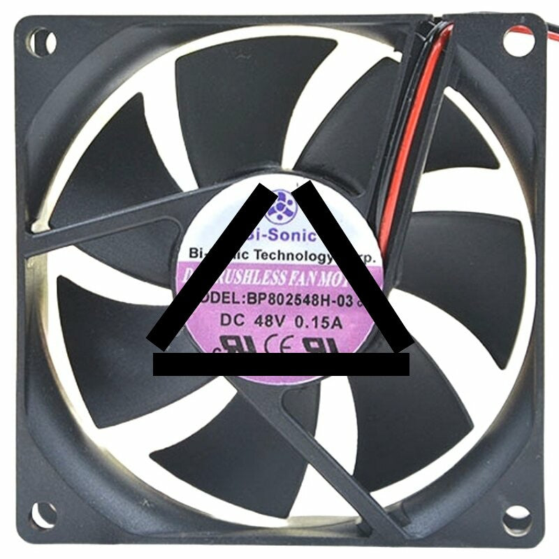 Bi-Sonic BP802548H-03 DC 48V 0.15A 2 Wires Brushless Axial Cooling Fan