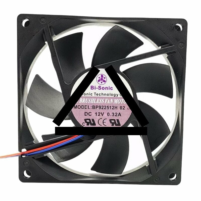 Bi-Sonic BP922512H DC 12V 0.32A 2 Wires Axial Cooling Fan