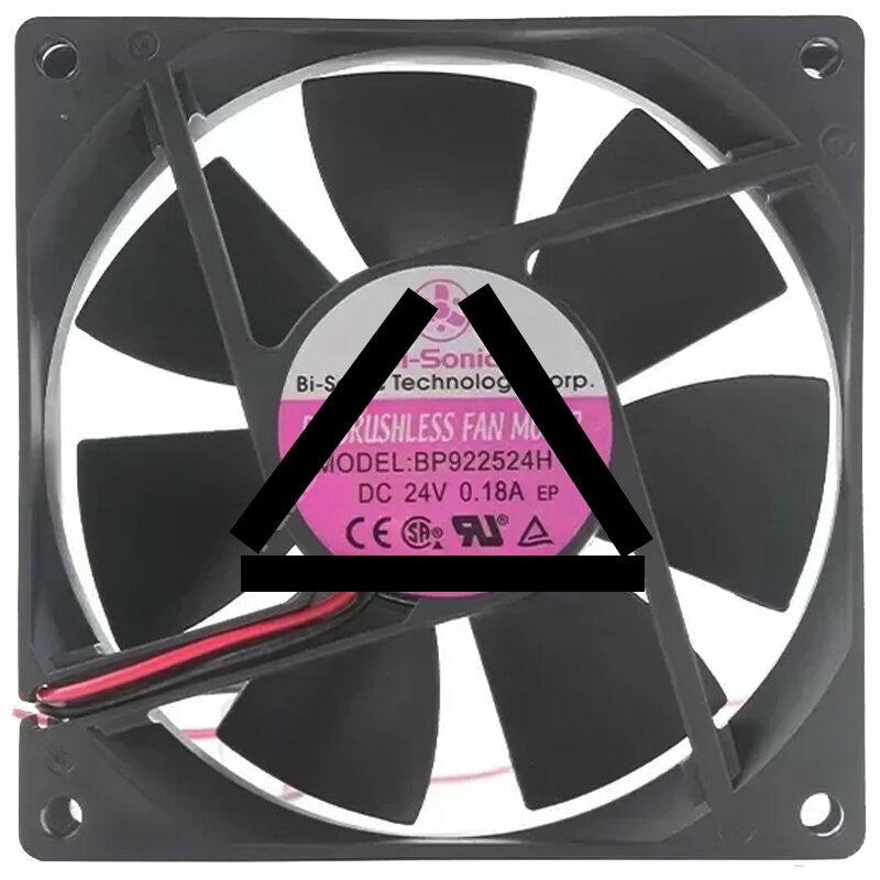 Bi-Sonic BP922524H C1 DC 24V 0.18A 2 Wires Brushless Axial Cooling Fan