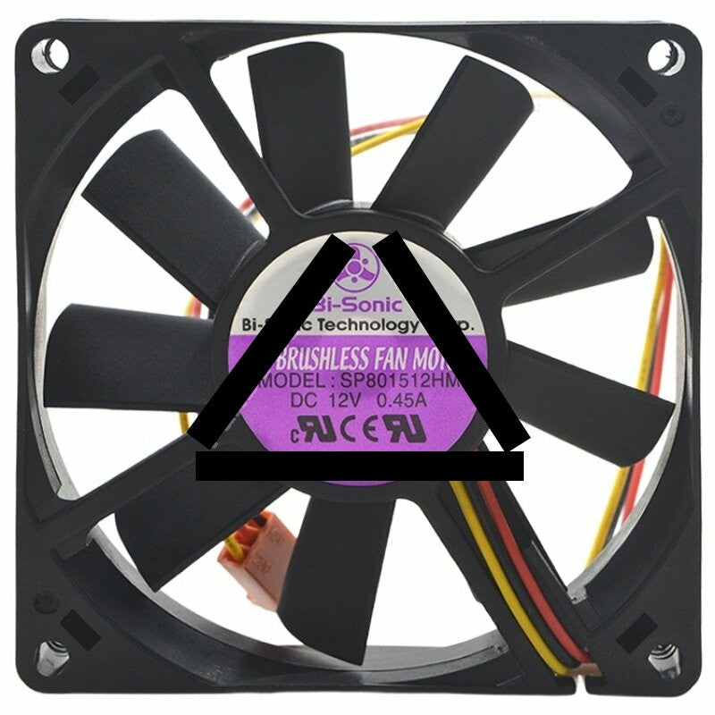 Bi-Sonic SP801512HM 12V 0.45A 3 Wires DC Brushless Axial Cooling Fan