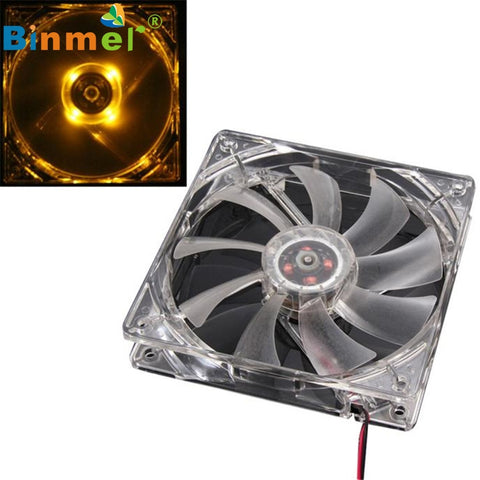 Binmer OrangeQuad 4-LED Light Neon Clear 120mm PC Computer Case Cooling Fan Mod td523 dropship