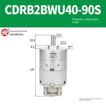 Blade Type Swing Rotary Cylinder CRB1BW50 - 90S Degree CRB2BW15/20/30/90S/180S/270S - NewTouchBuff Official Store