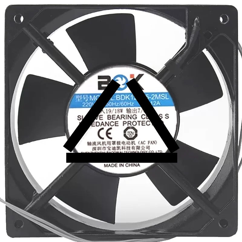 BOK BDK12025-2MSL 220V 0.12A Sleeve Bearing Impedance Protected Cooling Fan