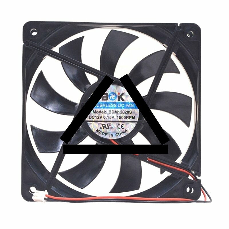 BOK BDM12020S DC 12V 0.15A 2 Wires Axial Cooling Fan