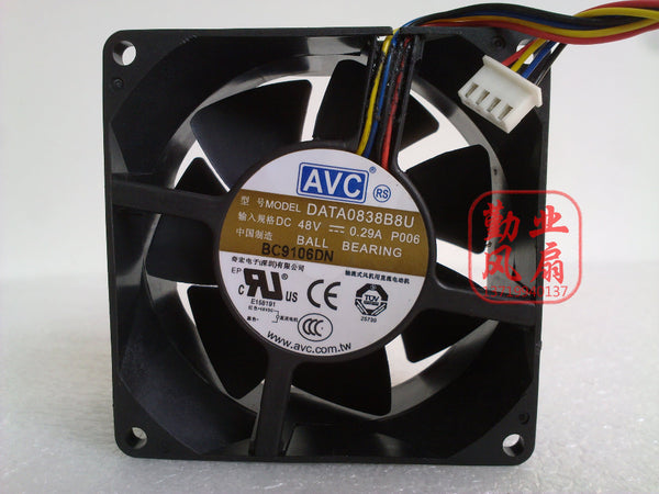 brand new Avc data0838b8u 8038 8cm 48v 0.29a 4 line dual ball bearing fan