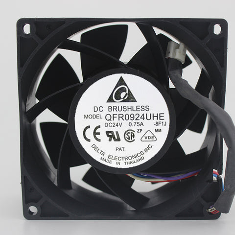 Brand new original DC cooling fan QFR0924UHE 92*92*38 24V 0.75A 9238 4 wires