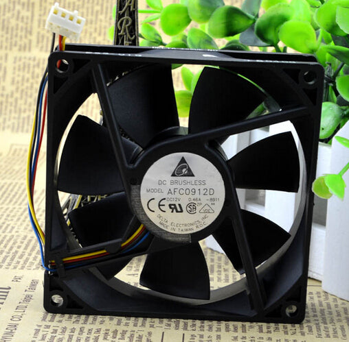 Brand new original Delta AFC0912D 12V 0.46A 92*92*25 four line PWM cooling fan