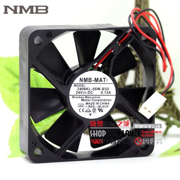 Brand NMB 2406KL-05W-B50 6015 24V 6CM 0.13A small motor inverter cooling fan