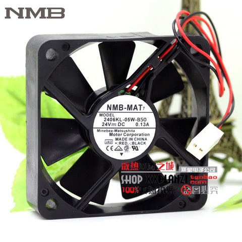 Brand NMB 2406KL-05W-B50 6015 24V 6CM 0.13A small motor inverter cooling fan