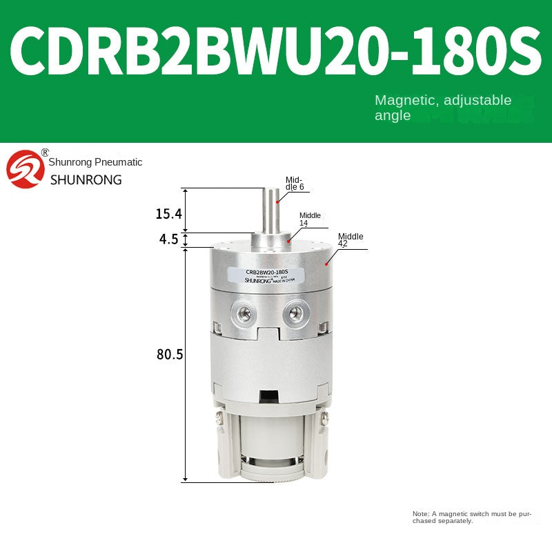 Blade Type Swing Rotary Cylinder CRB1BW50-90S Degree CRB2BW15/20/30/90S/180S/270S
