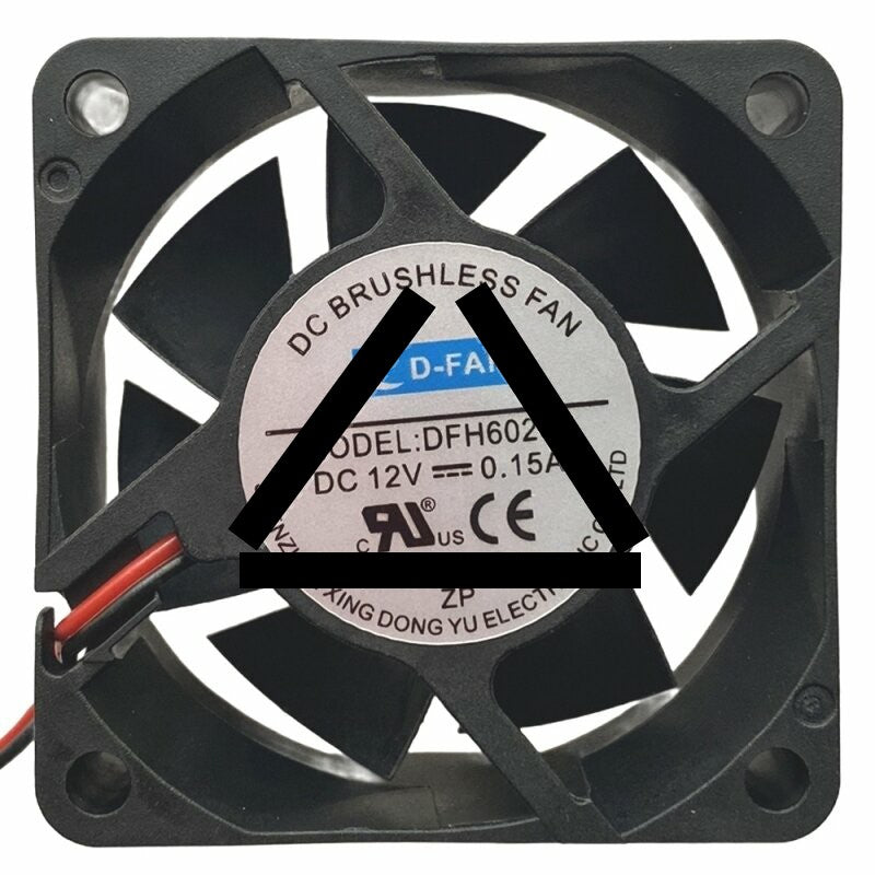 CD-FAN DFH6025B DC 12V 0.15A 2 Wires Brushless Axial Cooling Fan